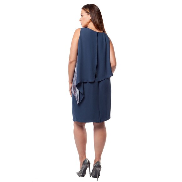 NWT $218 New Mynt 1792 High End Plus Womens 22W 22 Dress Dark Blue Overlay Light - Picture 3 of 11